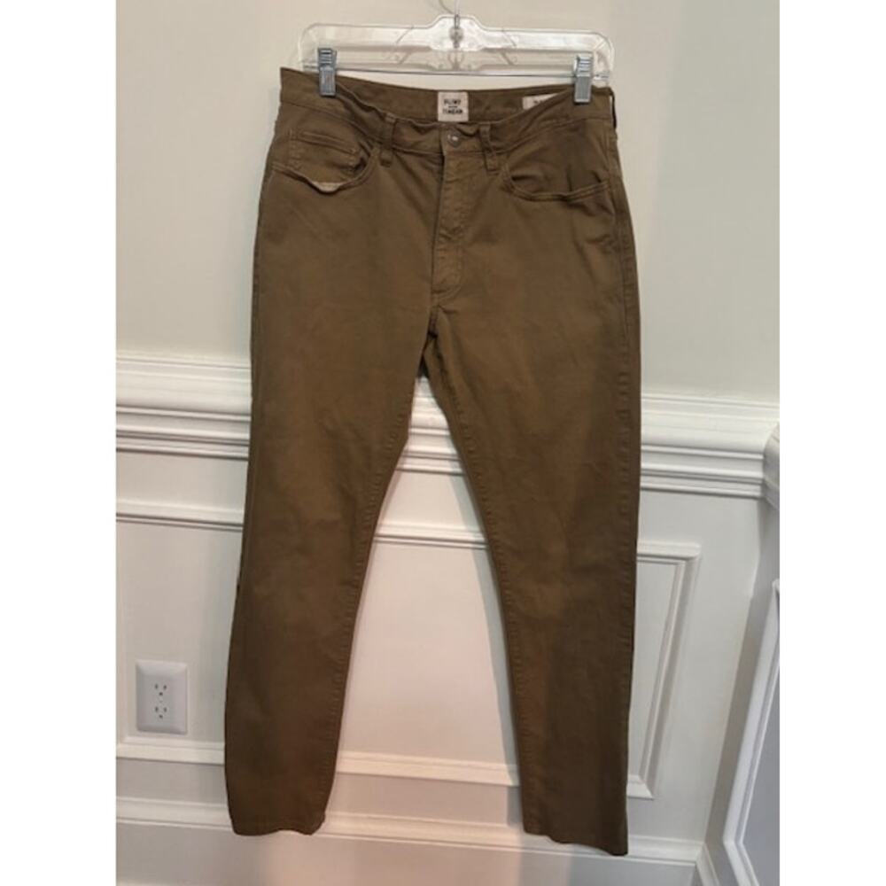 Flint and Tinder Mens Slim Fit Pants 31X32 Brown Khaki Chino Cotton Huckberry